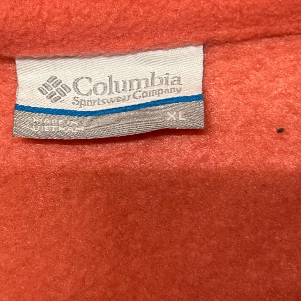 Columbia Fleece Jacket Womens XL Coral Pink Full Zip Mock Neck Outdoor 80033